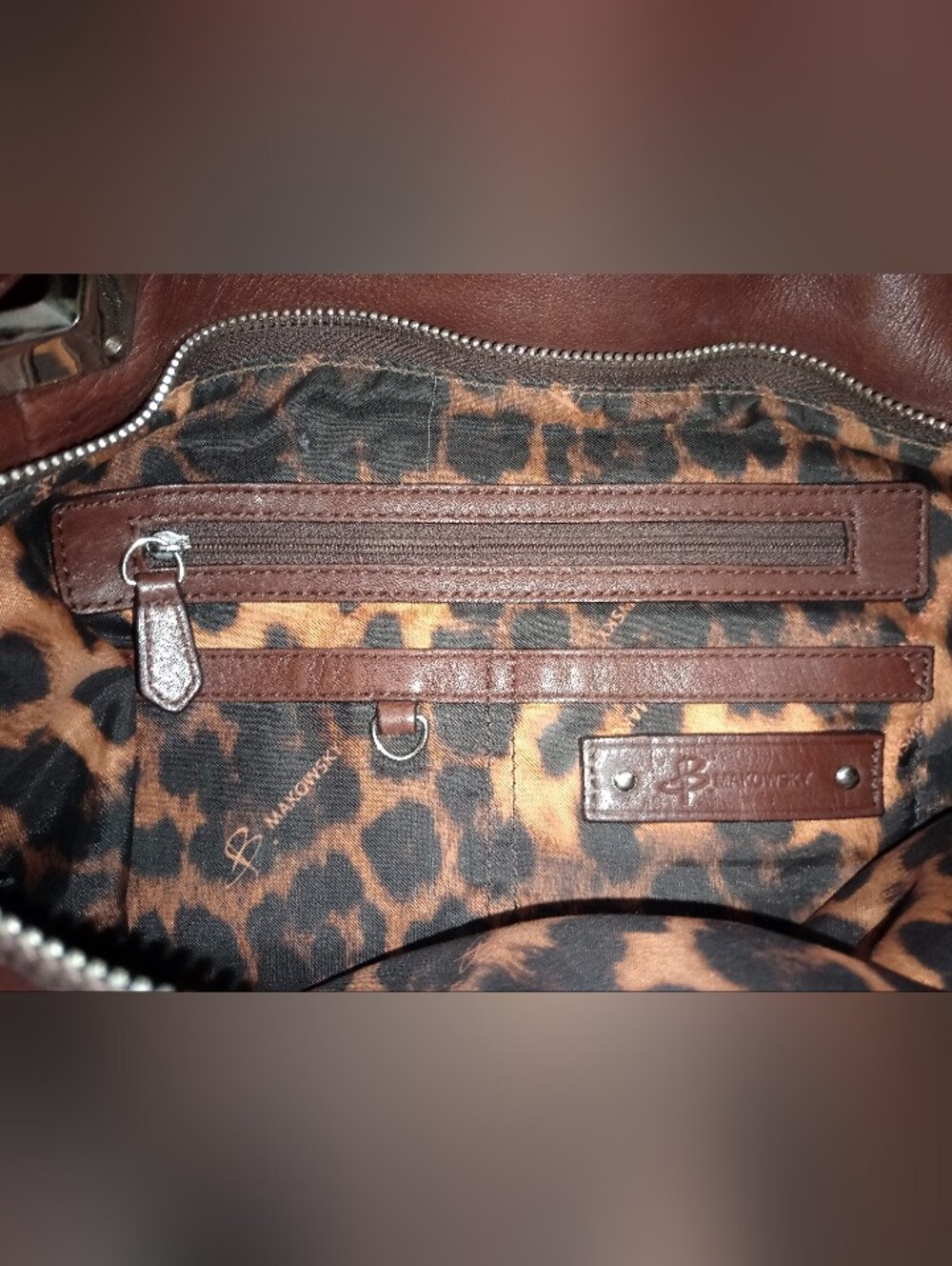 B. Makowsky Studded Leather Hobo Satchel - Picture 12 of 13